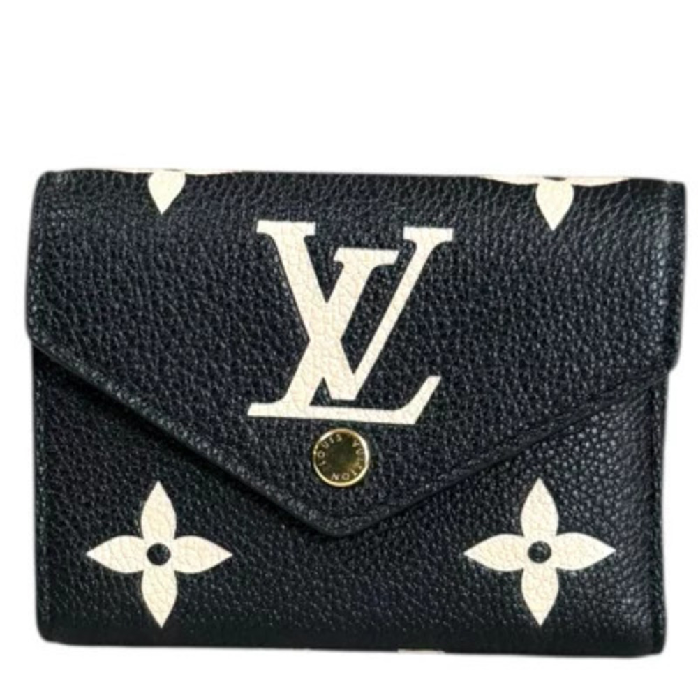 Louis Vuitton Portefeuille Victorine Bicolor Monogram Empreinte Tri fold Wallet